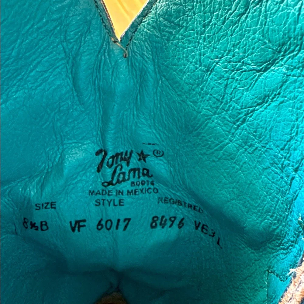 Tony Lama brown tan pink Western Cowgirl Boots Women's Size 8.5 B - Picture 2 of 7